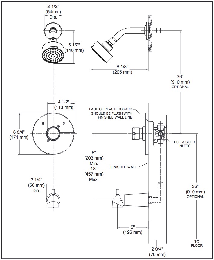 Delta T14059-SS-PP Modern Cylindrical Round Contemporary Valve Only Pp