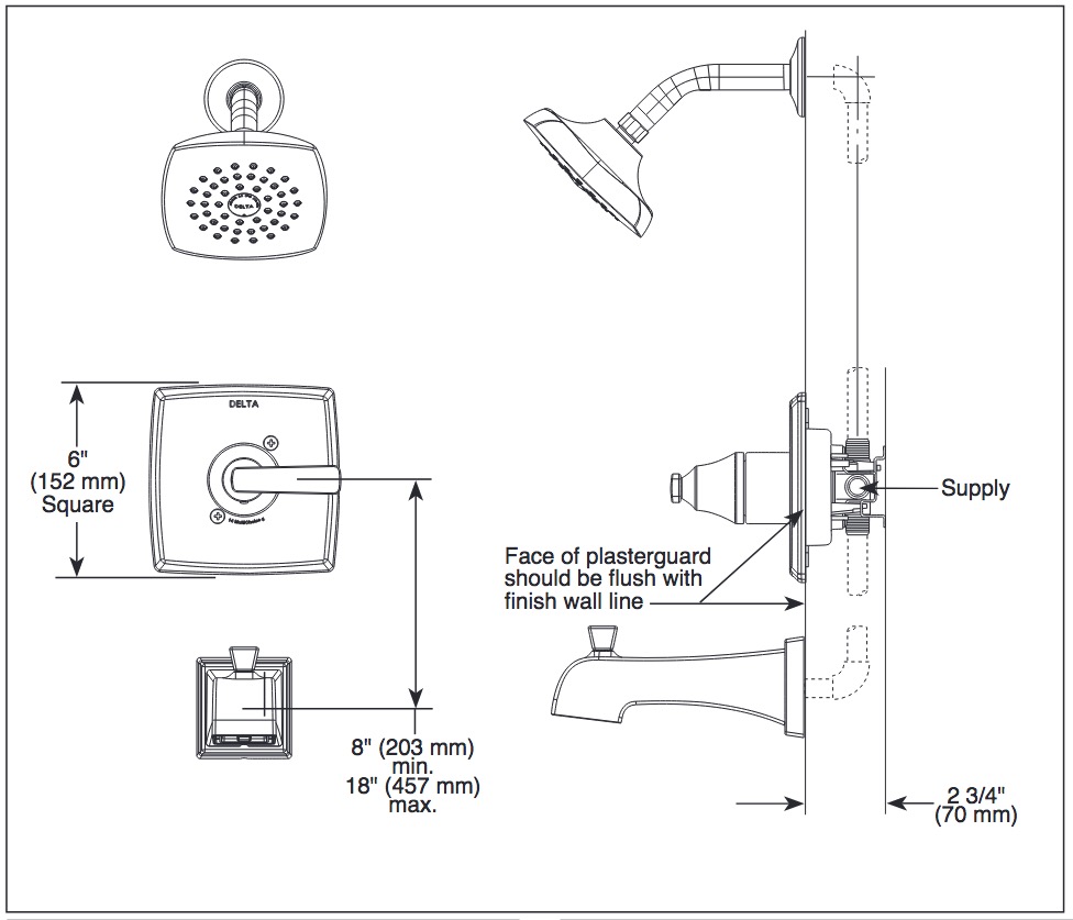 Delta T14064-SS Ashlyn Valve Only Trim 