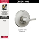 Delta T14072-SS-PR 14 Series Valve Only Trim