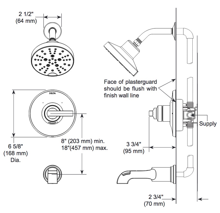 Delta T14089-CZ-PR Tetra 14 Series Valve Only