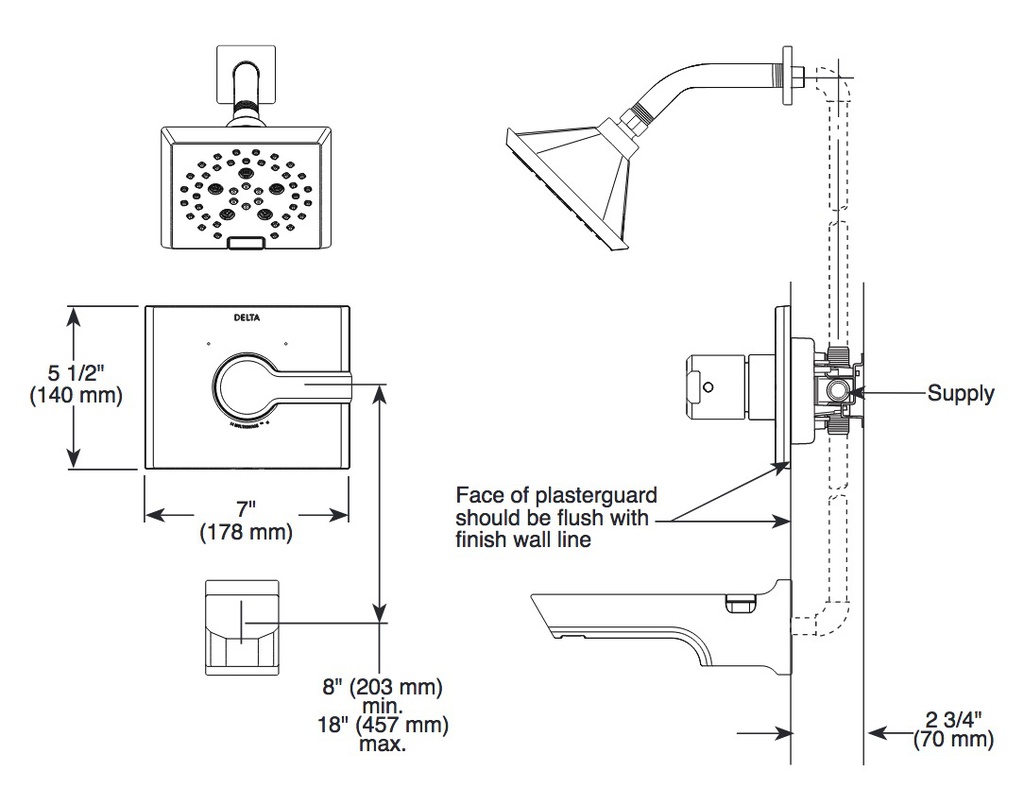 Delta T14099-SS-PR 14 Series Valve Only Trim