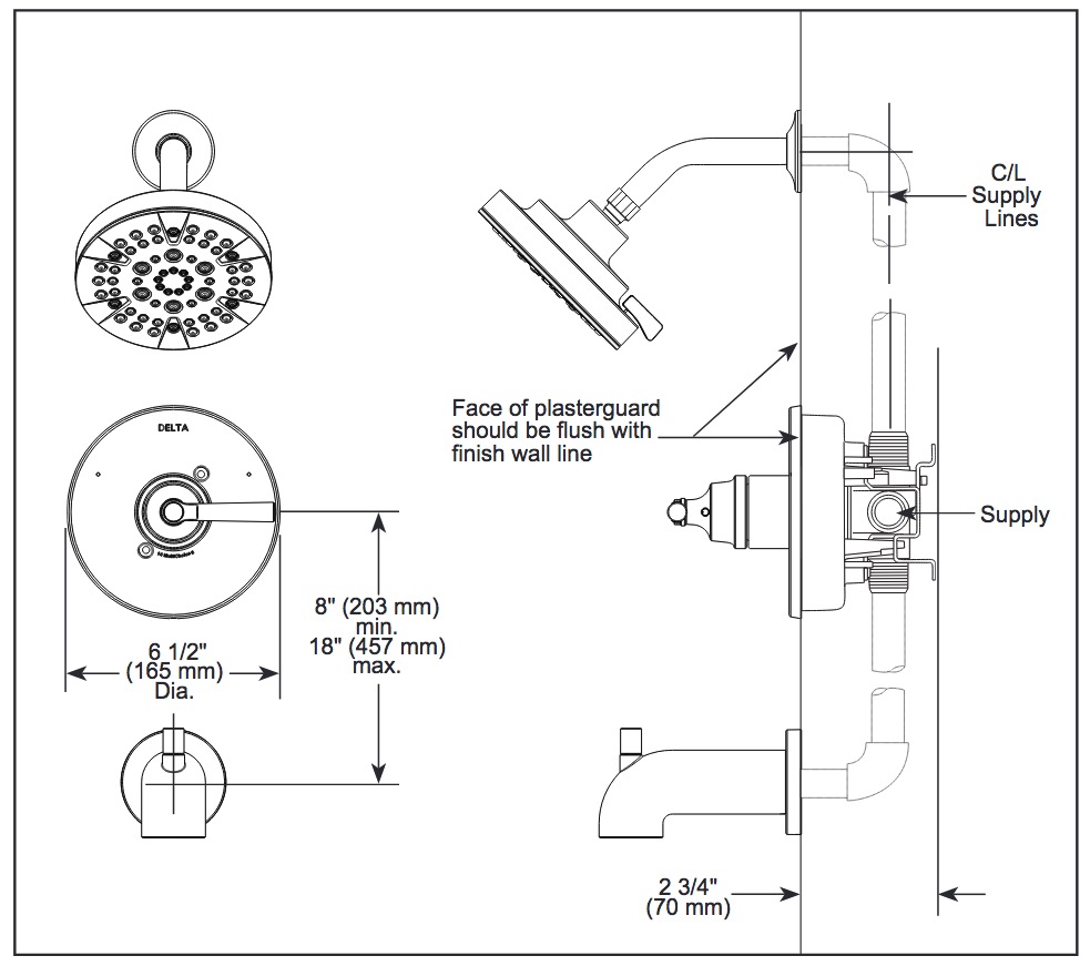 Delta T14235-CZ Saylor 14 Series Shower Only Trim