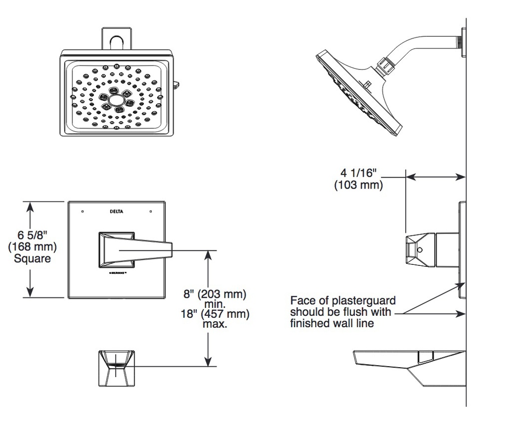 Delta T14243-SS-PR 14 Series H2Okinetic Shower O Nly Trim