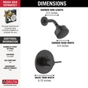 Delta T14259-BL-PP Modern Cylindrical Round Contemporary Shower Only Pp