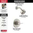 Delta T14259-SS-PP Modern Cylindrical Round Contemporary Shower Only Pp