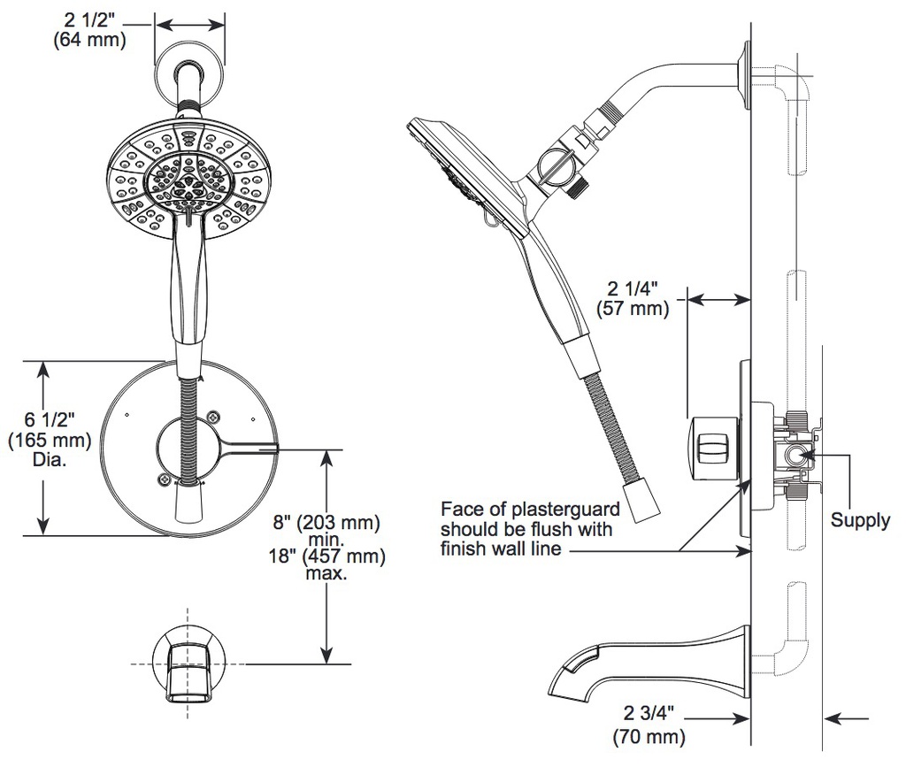 Delta T142855-I 14S Shower Only With In2Ition- Pc