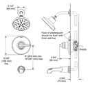 Delta T14289-BL Tetra Monitor(R) 14 Series Shower Trim