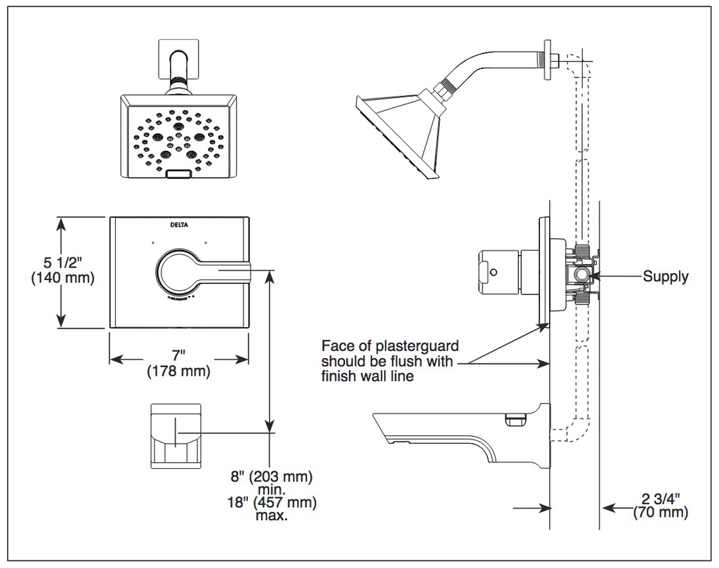 Delta T14299-PR 14 Series Shower Only Trim