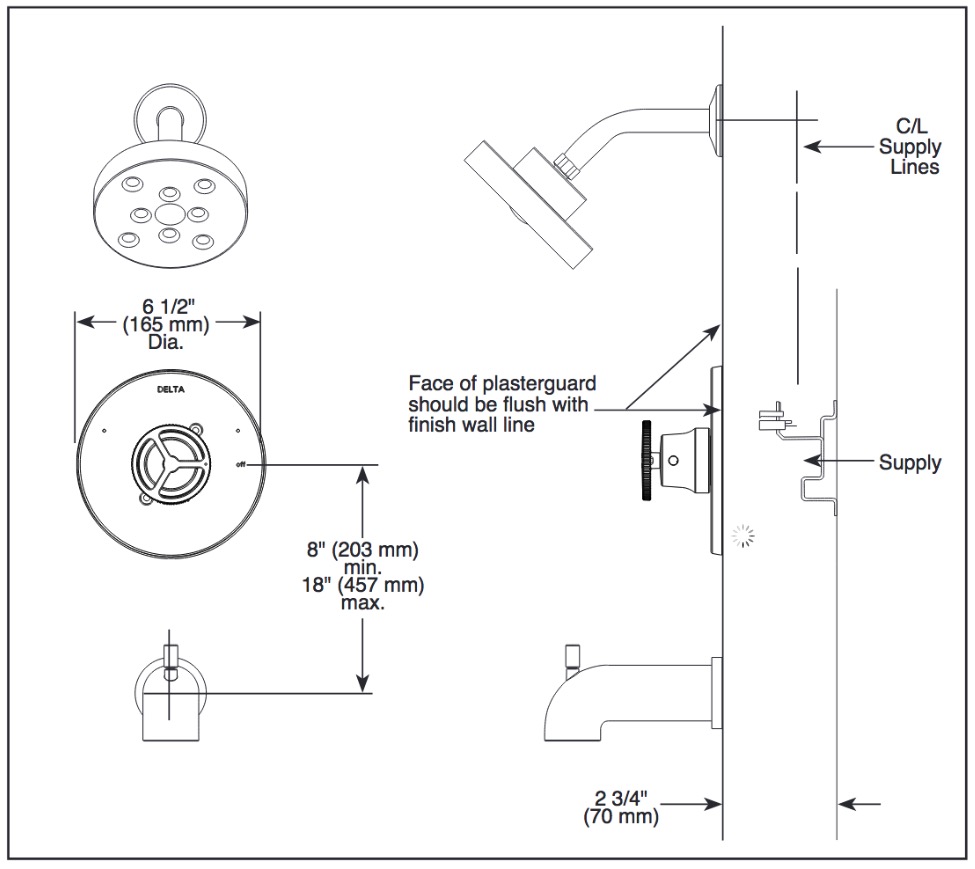 Delta T14458 Trinsic H2O Tub/Shower Trim