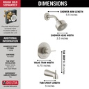 Delta T14459-SS-PP Modern Cylindrical Round Contemporary Tub Shower Pp