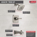 Delta T14464-SS Ashlyn Tub/Shower Trim 