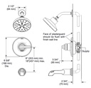 Delta T14489-PR-LHD Tetra 14 Series Tub Shower Trim Less Head