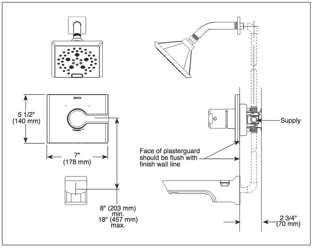 Delta T14499-PR 14 Series Tub And Shower Trim