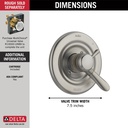 Delta T17038-SS Lahara Valve Only Trim 