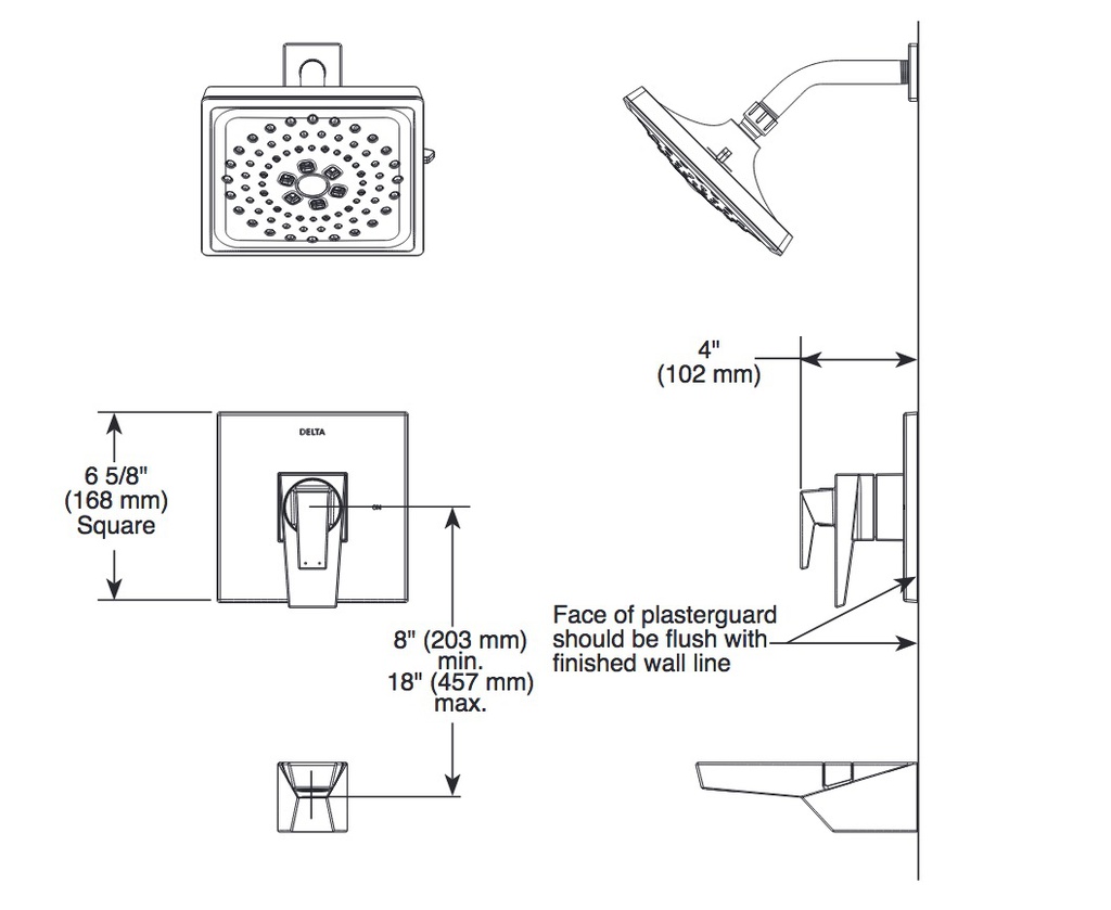 Delta T17043-KS-PR Monitor 17 Series Valve Trim Only