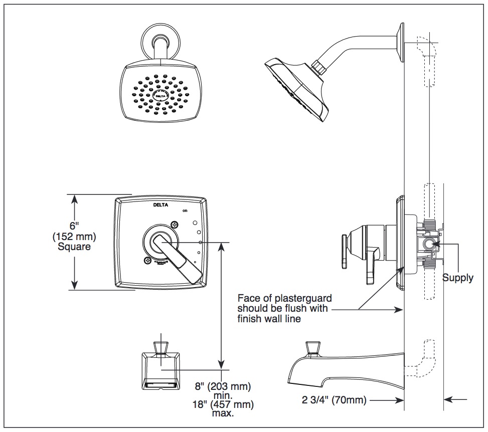 Delta T17064-SS Ashlyn Monitor(R) 17 Series Valve Only 