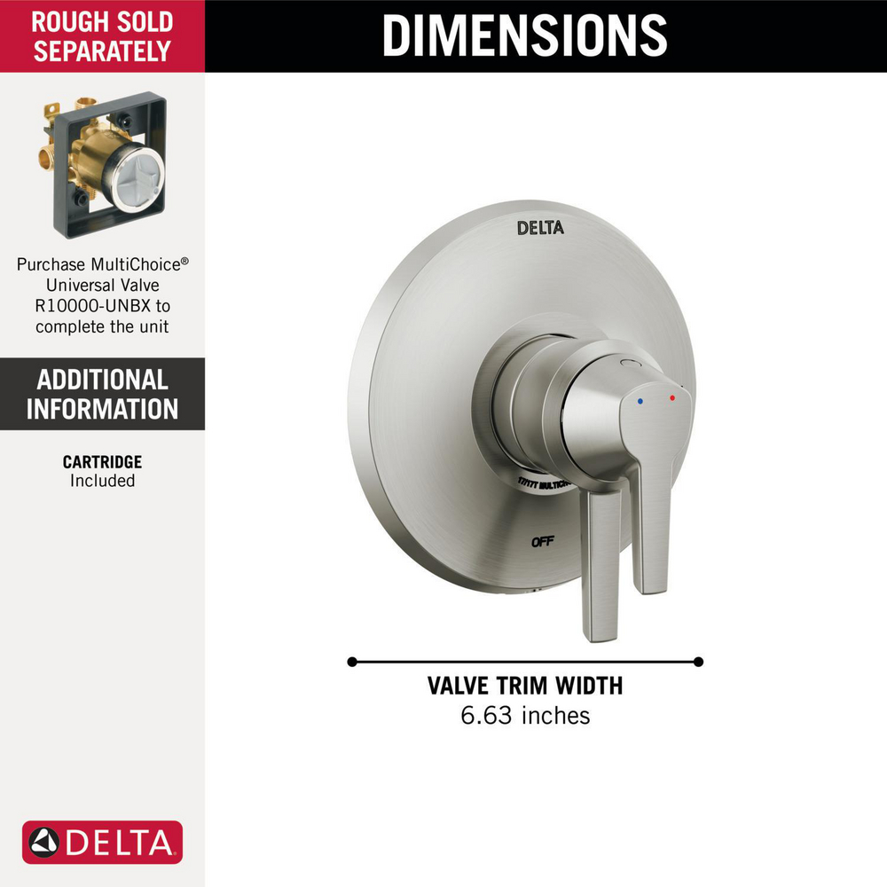 Delta T17072-SS-PR 17 Series Valve Only Trim