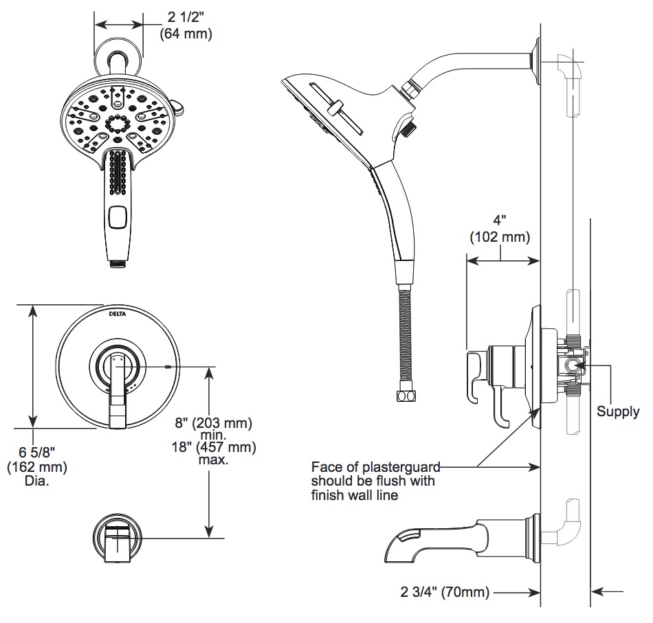 Delta T17089-BL Tetra 17 Series Valve Only