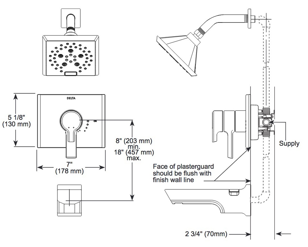 Delta T17099-SS-PR 17 Series Valve Only Trim