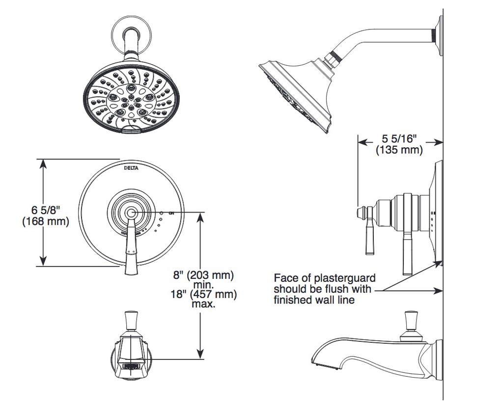 Delta T17256 Dorval 17 Series Shower Only Trim 7S 