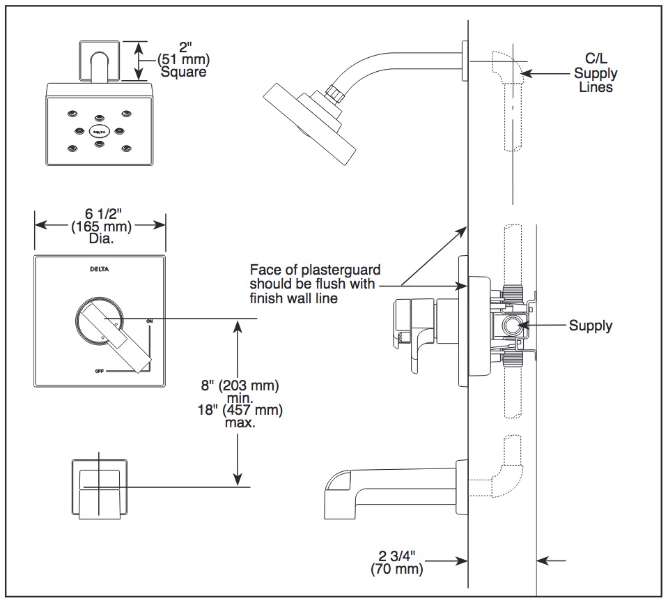 Delta T17267-SS Ara Ara: 17 Series Mc Shower Trim 