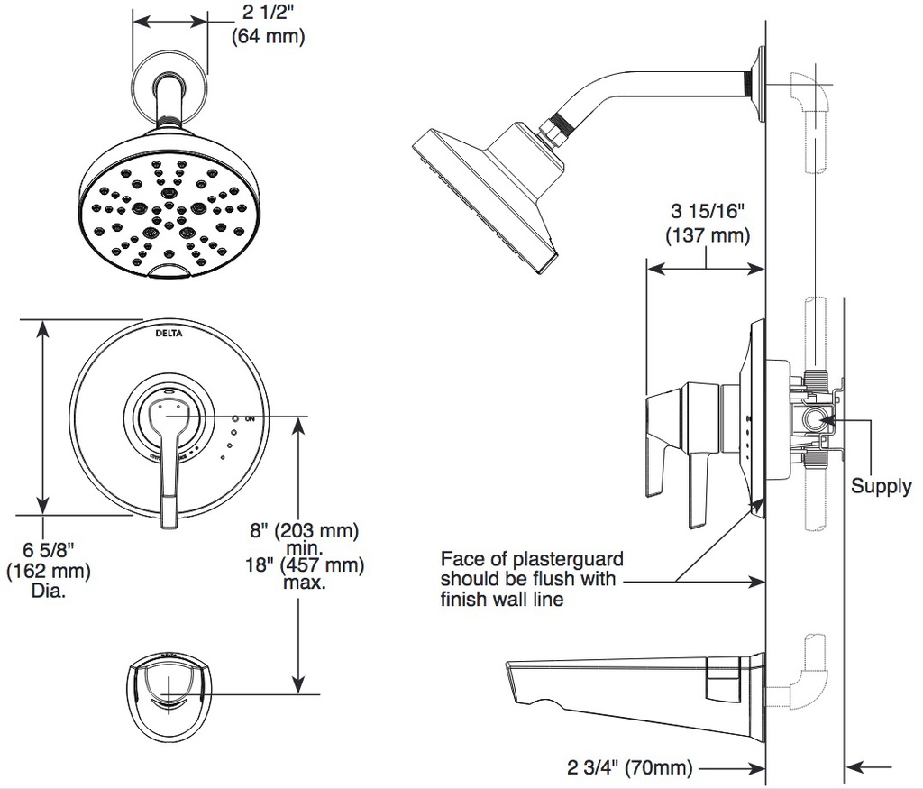 Delta T17272-PR 17 Series Shower Trim With H2Okinetic