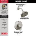 Delta T17272-SS-PR 17 Series Shower Trim With H2Okinetic