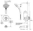 Delta T17289-PR Tetra 17 Series Shower Trim