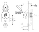 Delta T17435-BL Saylor 17 Series Tub & Shower Trim