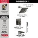 Delta T17443-KS-PR 17 Series H2Okinetic Tub Shower Trim