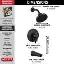 Delta T17472-BL 17 S Tub Shower Trim With H2Okinetic