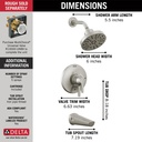 Delta T17472-SS-PR 17S Tub Shower Trim With H2Okinetic