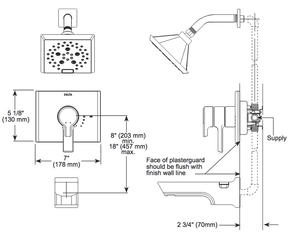 Delta T17499-SS-PR 17 Series Tub And Shower Trim