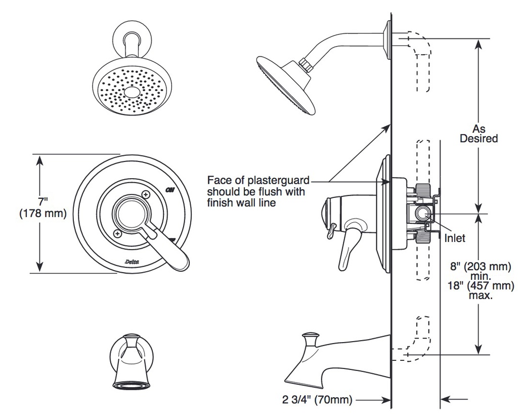 Delta T17T438-SS Lahara Tub/Shower Trim 