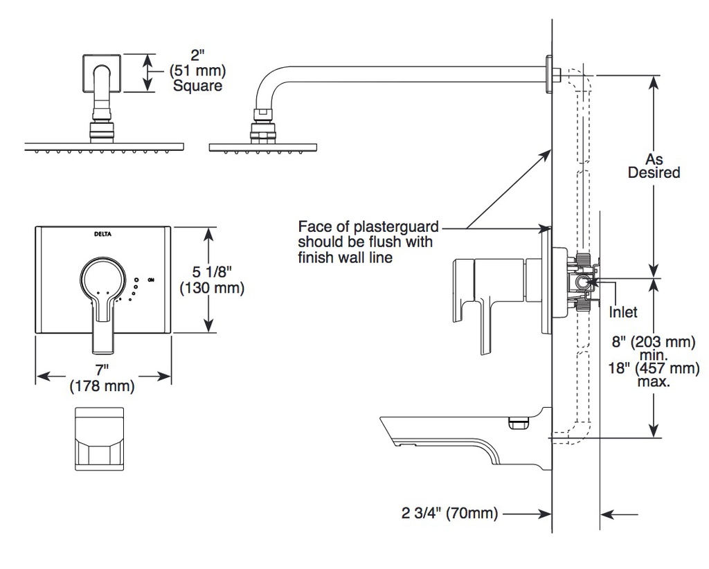 Delta T17T499-SS-PR 17T Tub And Shower Trim Im 1L 17T