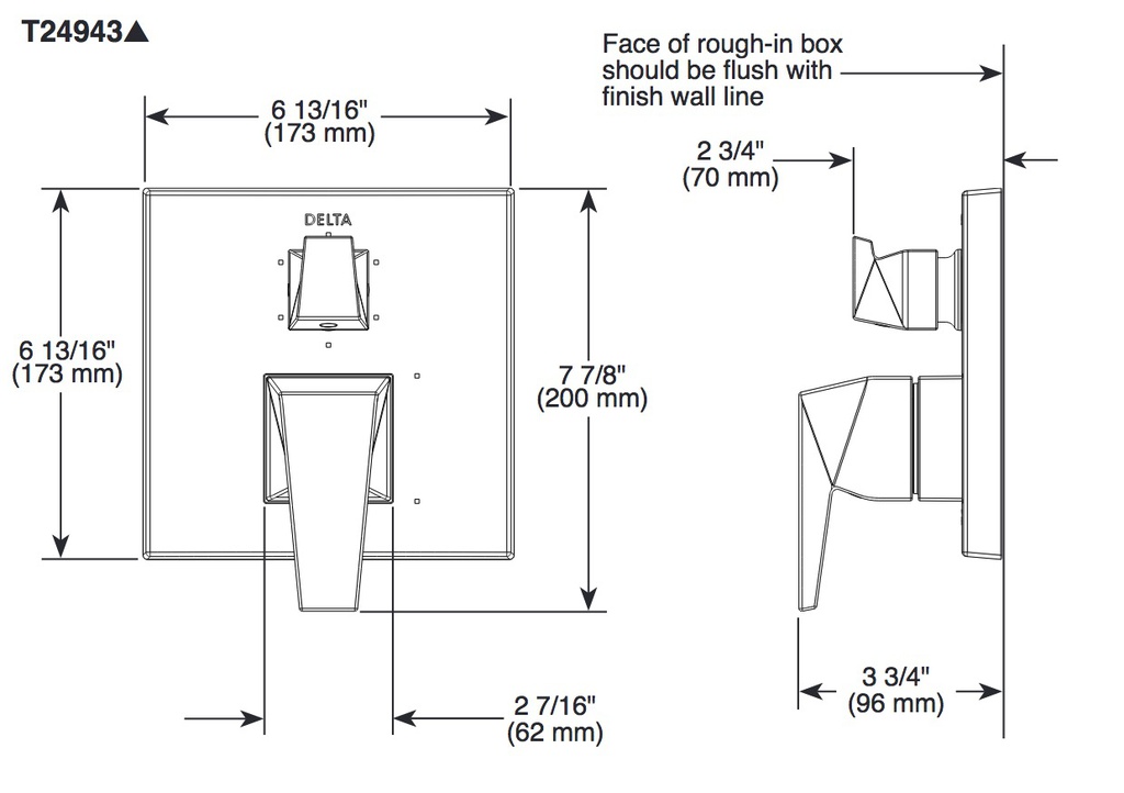 Delta T24843-SS-PR Integrated Diverter Trim 14S 3 Setting