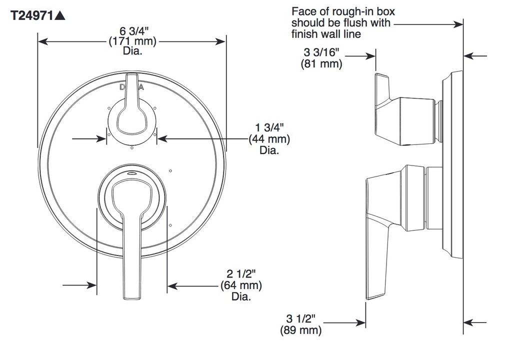 Delta T24871-SS-PR 14S Integrated Diverter Trim 3 Setting