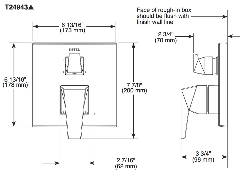 Delta T24943-PR Integrated Diverter Trim 14S W/6 Setting