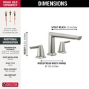 Delta T2771-SS-PR Lumicoat 3-Hole Roman Tub Tri M