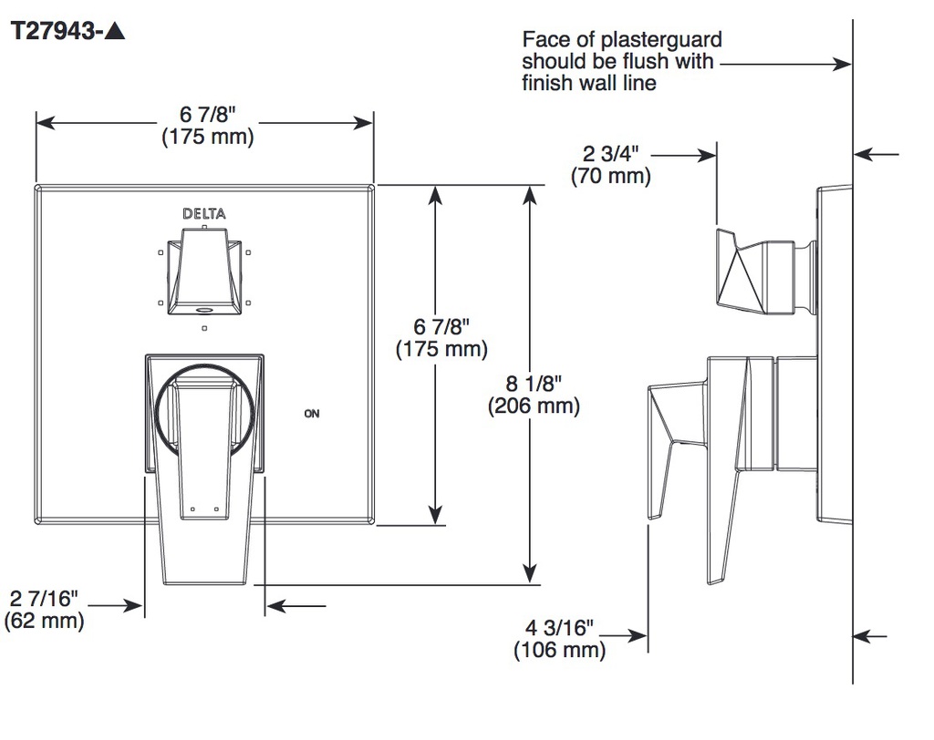 Delta T27843-PR Integrated Diverter Trim 17S 3 Setting