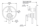 Delta T27856-CZ Dorval Integrated Diverter Trim 3S 2L 17S 