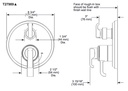 Delta T27889-BL Tetra 17 Series Integrated Diverter Trim 3-Set