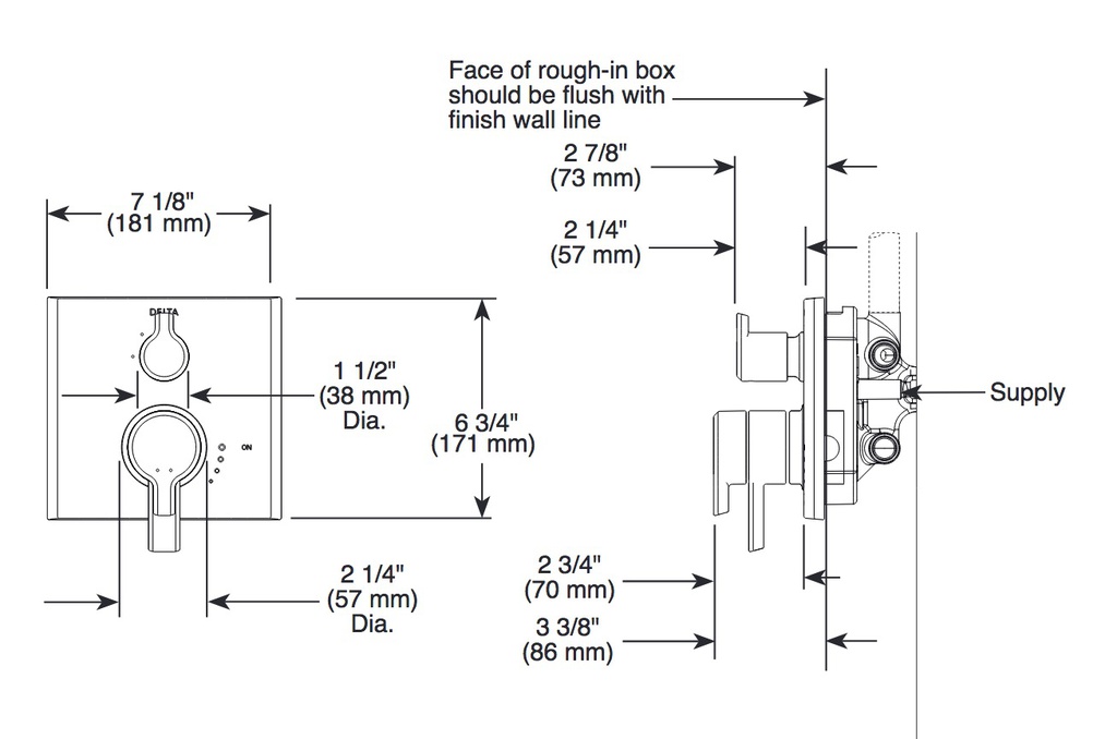 Delta T27899-BL 14 Series Integrated Diverter Trim 6 Function Diverter 