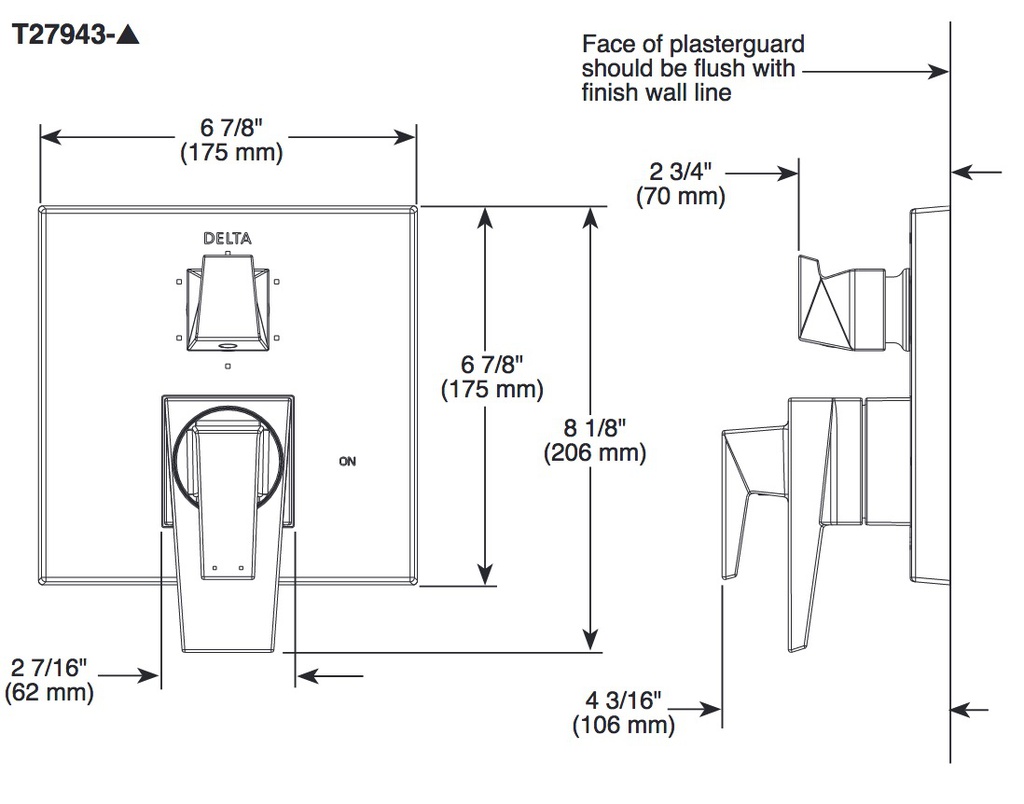 Delta T27943-SS-PR Integrated Diverter Trim 17S W/6 Setting