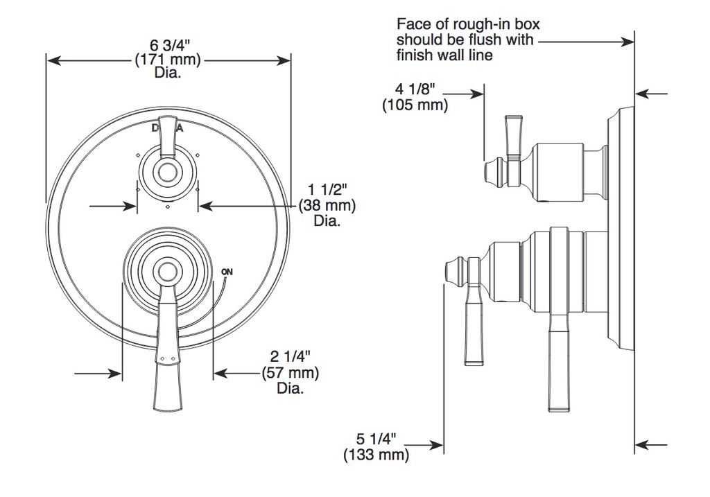 Delta T27956-CZ Dorval 6 Function 17 Series Integrated Diverter Trim 
