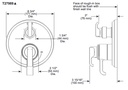 Delta T27989-CZ-PR Tetra 17 Series Integrated Diverter Trim 6-Set
