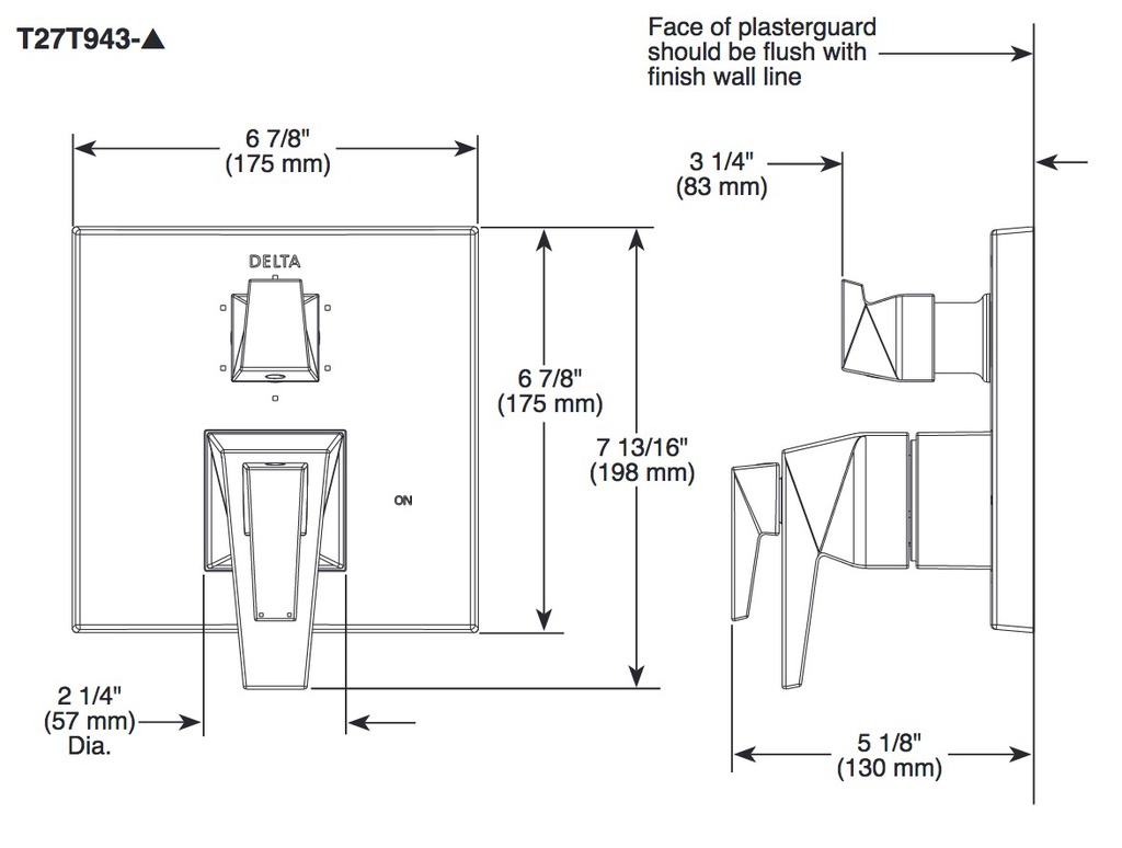 Delta T27T843-SS-PR Integrated Diverter Trim 17T W/3 Setting