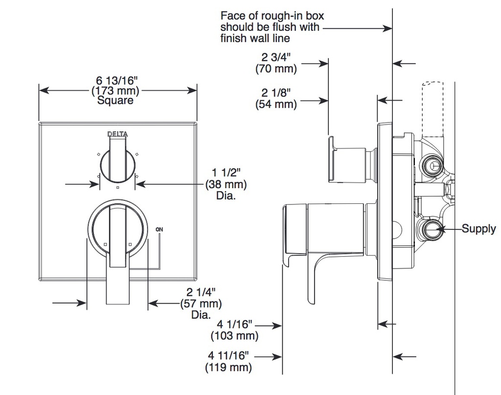 Delta T27T867-CZ Monitor(R) Tempassure(R) 17T Series Valve With 3 Setting Div