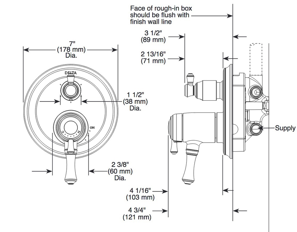 Delta T27T897-CZ Monitor(R) Tempassure(R) 17T Series Valve With 3 Setting Div