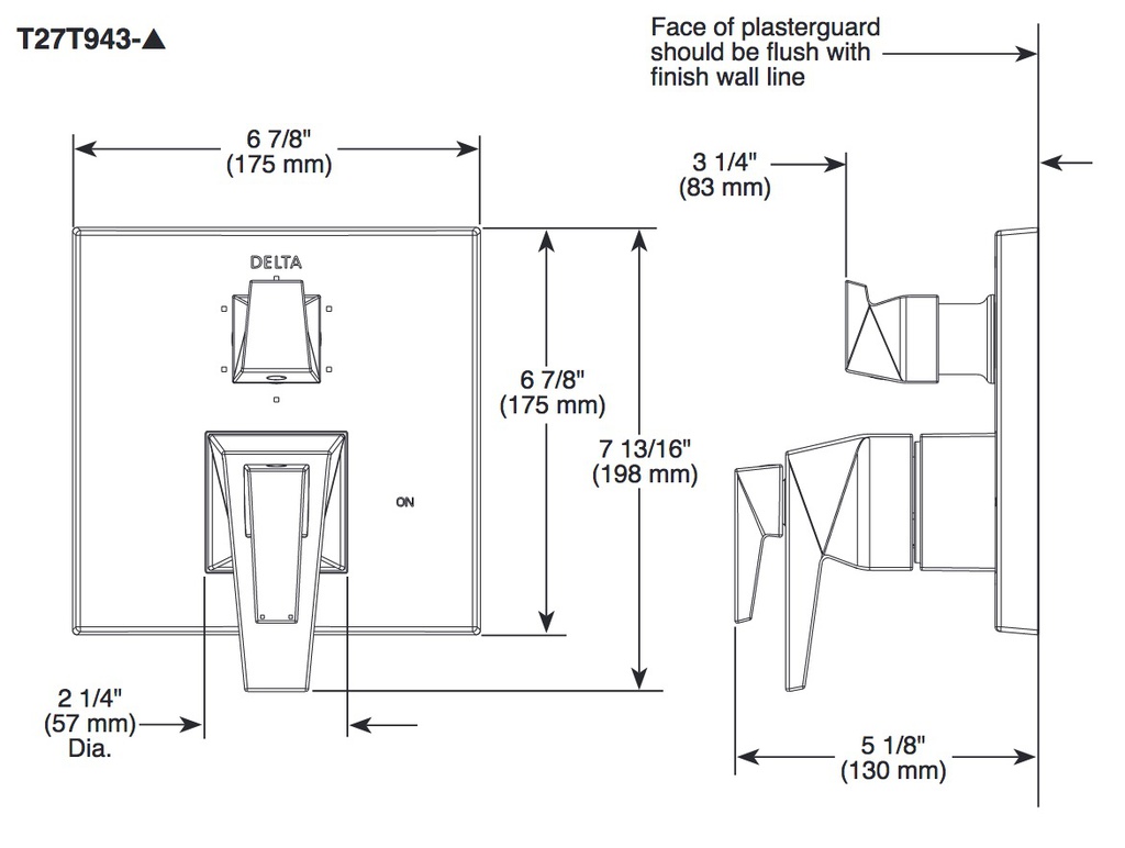 Delta T27T943-KS-PR Integrated Diverter Trim 17T W/6 Setting